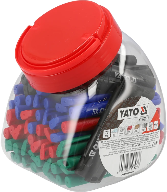 Yato MINI TECHNINIŲ ŽYMEKLIŲ PAKUOTĖ 72 Vnt