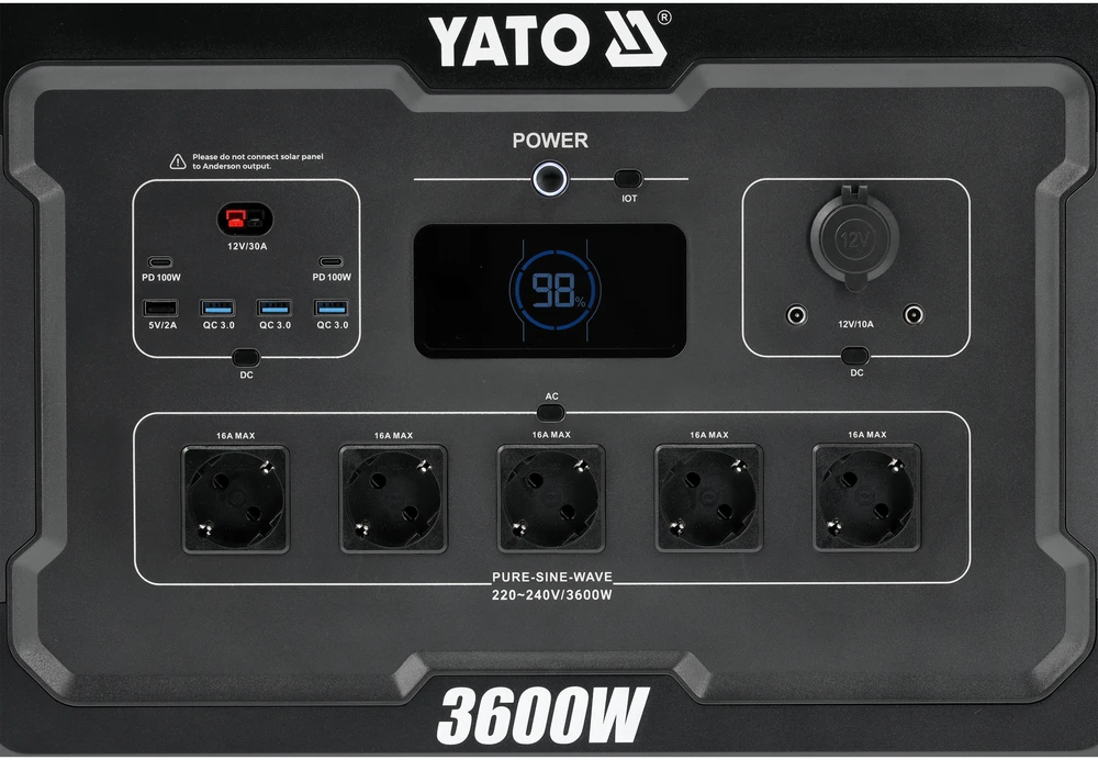 Yato Toya Sa Poland Nešiojama maitinimo stotis LiFePO4 | 3600 W | 3072 Wh (YT-83096)