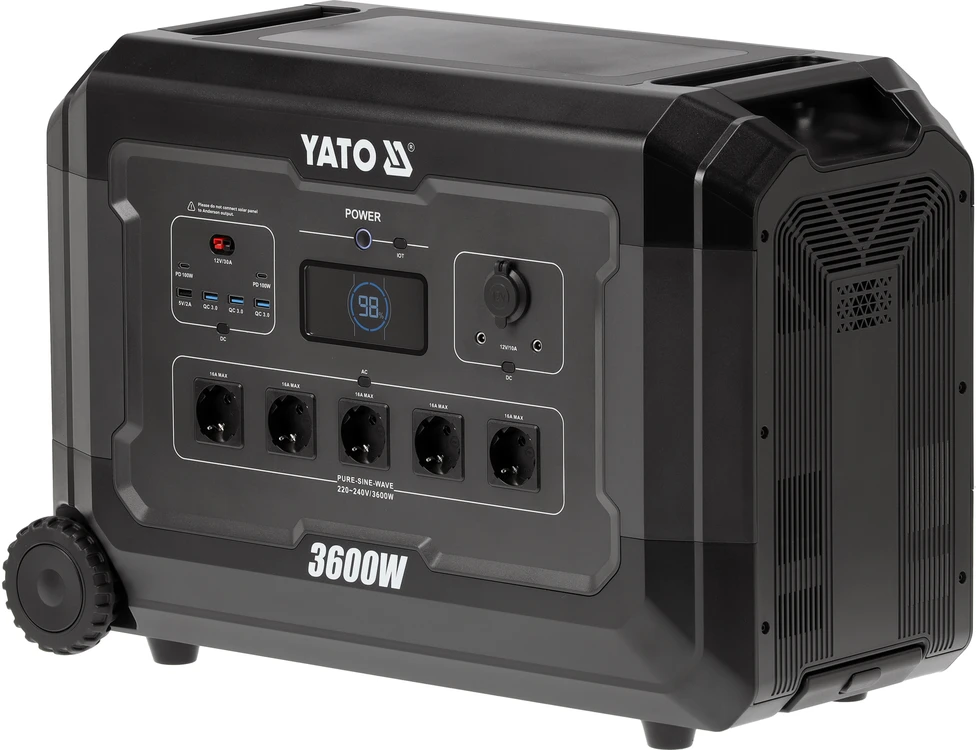 Yato Toya Sa Poland Nešiojama maitinimo stotis LiFePO4 | 3600 W | 3072 Wh (YT-83096)