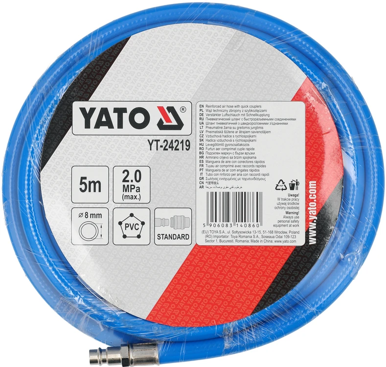 Yato ORO ŽARNAS ARMUOTAS PVC 8MM X 5M SU GREITASUJUNGAIS