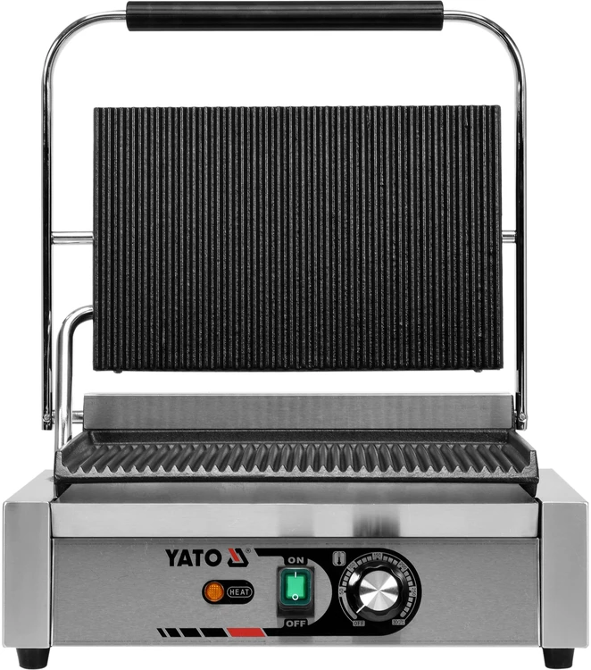 Yato Elektrinis panini grilis, pilnai briaunotas, 44 cm, sumuštinių keptuvas