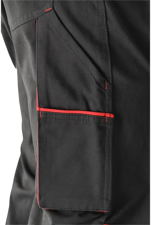 Yato Patogios darbo kelnės vyrams, dydis 2XL, juodos ir raudonos spalvos, medvilninės darbo kelnės