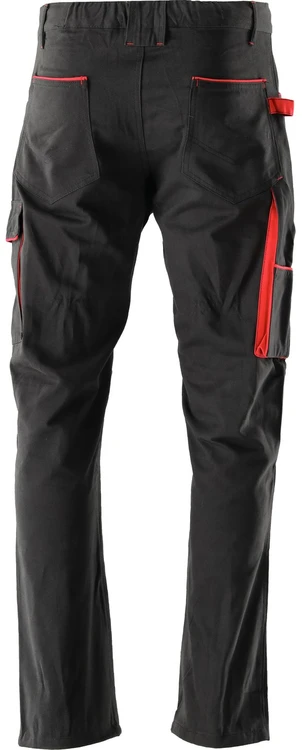 Yato Darbo kelnės Comfy, dydis L/XL, medvilninės darbo kelnės, juoda ir raudona darbo apranga