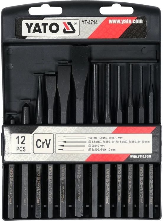 Kaltų rinkinys Yato YT-4714; 12 vnt.