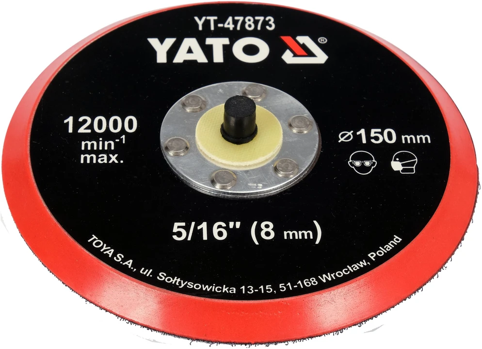 YATO DISKAS / POLIRAVIMO PLOKŠTELĖ SU VELCRO 150mm 5/16"
