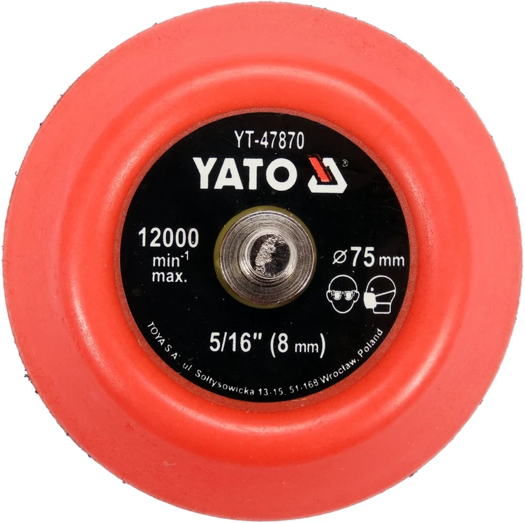 YATO DISKAS / POLIRAVIMO PLOKŠTELĖ SU VELCRO 75mm 5/16"
