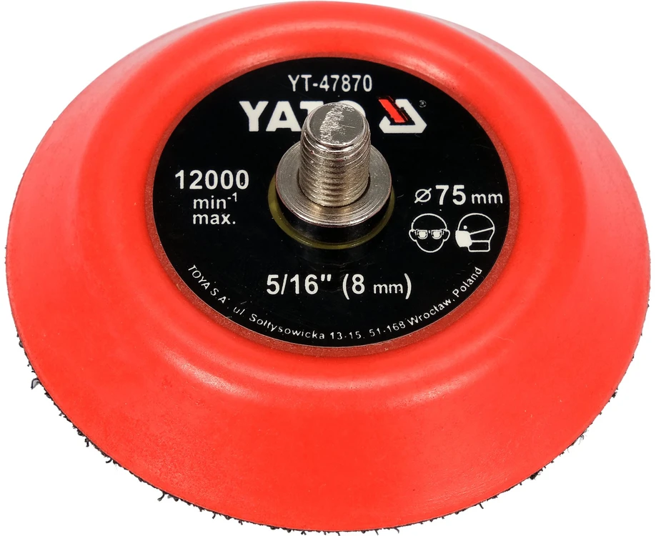 YATO DISKAS / POLIRAVIMO PLOKŠTELĖ SU VELCRO 75mm 5/16"