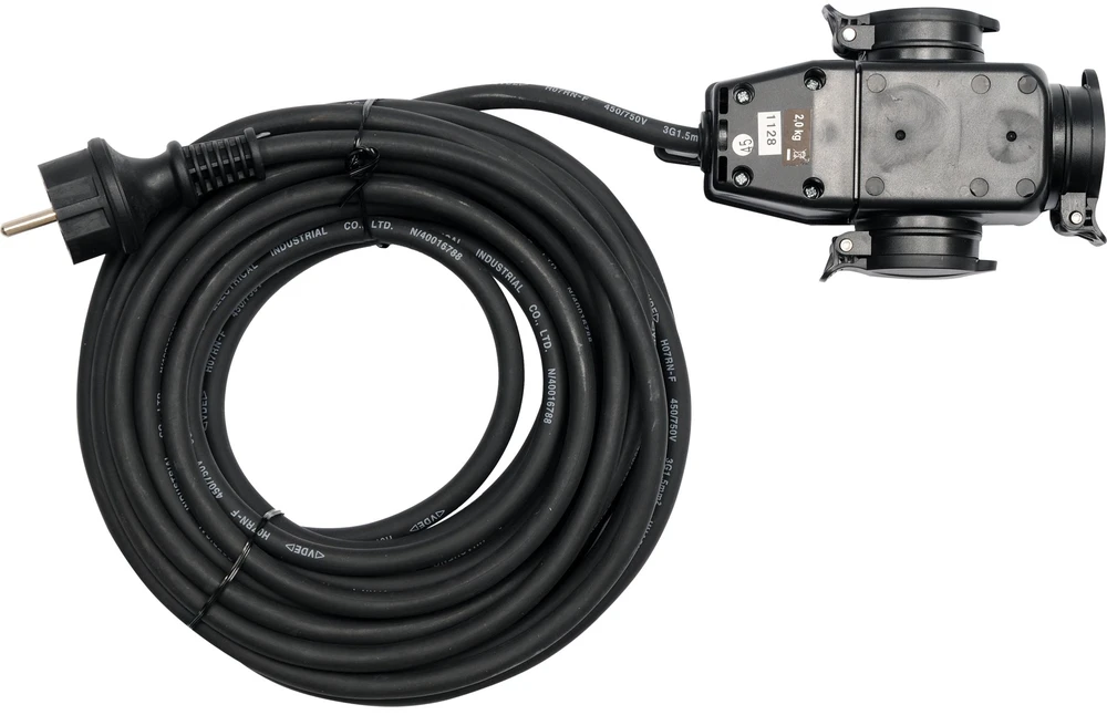 YATO ilgiklis su 3 lizdais 10m 3x1,5mm2 IP44 16A H07RN-F 8116