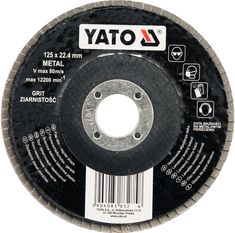 Yato RATAS PLOKŠČIU ATVARTU 125MM P80