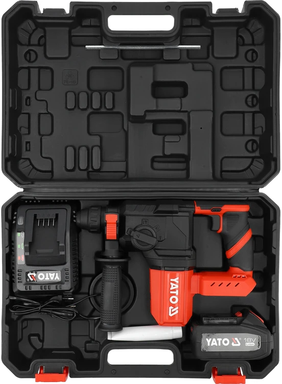 Grąžtas Yato SDS+ 18 V PLAKŠKAS (BL MOTOR, 1X4AH)