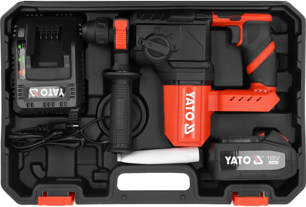 Grąžtas Yato SDS+ 18 V PLAKŠKAS (BL MOTOR, 1X4AH)
