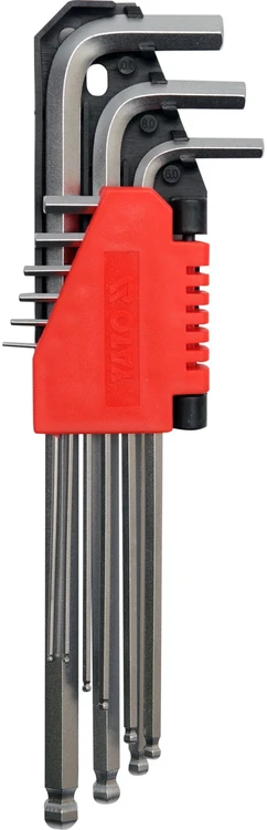YATO ŠEŠIAKAMPIAI RAKTAI 9vnt./SU RUTULINE GALVUTE 05061, 1,5-10mm