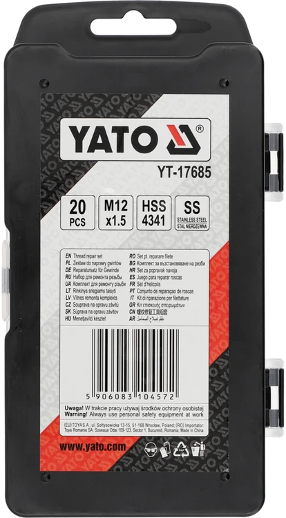 Yato SIELIŲ TAISYKLĖS RINKINYS M12X1,5MM 20 Vnt