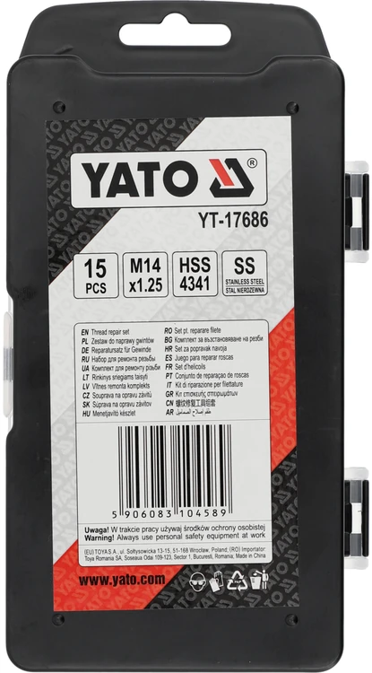 Yato SIELIŲ TAISYKLĖS RINKINYS M14X1,25MM 15 Vnt