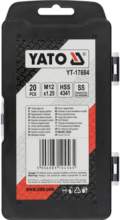Yato SIELIŲ TAISYMO RINKINYS M12X1,25MM 20Vnt