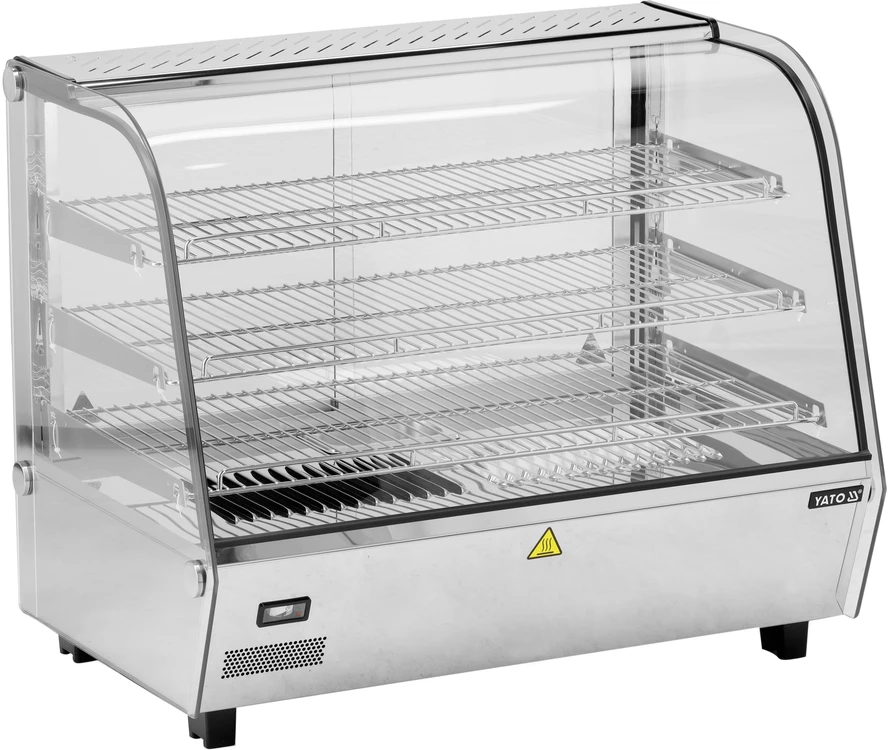Yato Toya Sa Poland Šildoma vitrina | pastatoma | 120 l | 1100 W | 678 × 568 × 686 mm | 30–90 °C | 3 lentynos | stumdomos durys | nerūdijantis plienas ir stiklas | LED (YG-04980)
