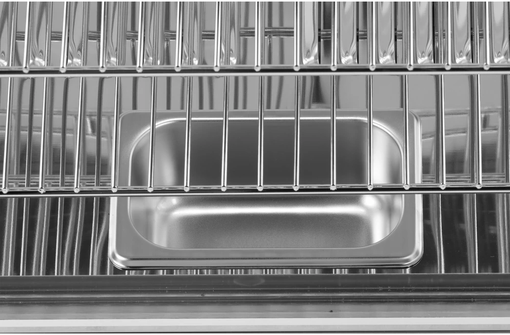 Toya Sa Poland Šildoma vitrina | pastatoma | 160 l | 1500 W | 856 × 568 × 686 mm | 30–90 °C | 3 lentynos | stumdomos durys | nerūdijantis plienas ir stiklas | LED | vandens talpa drėgmei (YG-04981)