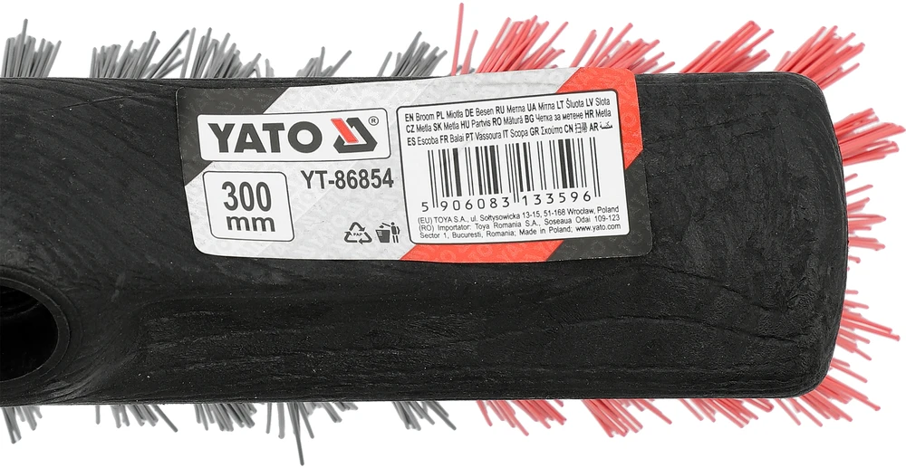 Toya Sa Poland Gatvės šepetys sodo valymui | 300 mm | PET/PVC šeriai | kūginis sriegis (YT-86854)