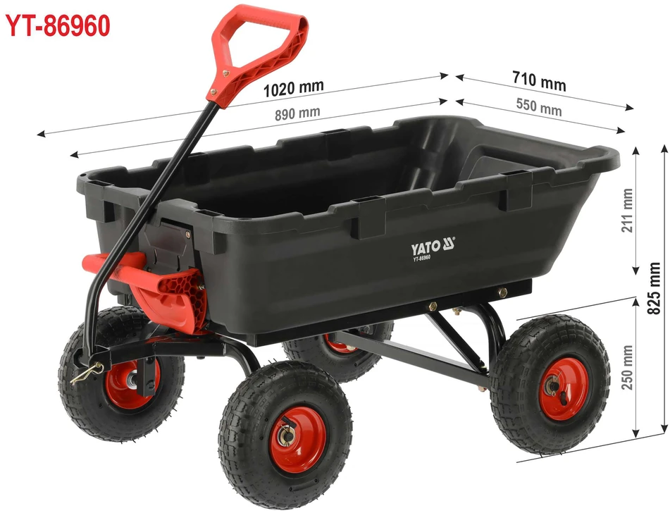Yato SODO VEŽIMĖLIS SU SAVYČIU XL 350KG