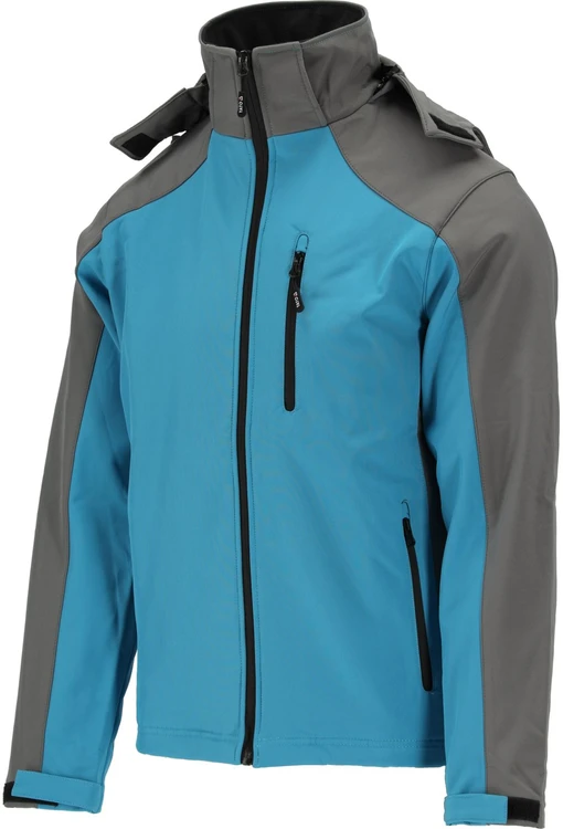 Yato Softshell striukė su gobtuvu, atspari vandeniui, kvėpuojanti, dydis 3XL, darbo striukė, Stratus striukė, pilkai mėlynas softshell