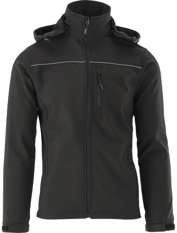Yato Juoda Softshell striukė su gobtuvu, 2XL dydis, vandeniui atspari striukė, orui laidi striukė, darbo striukė