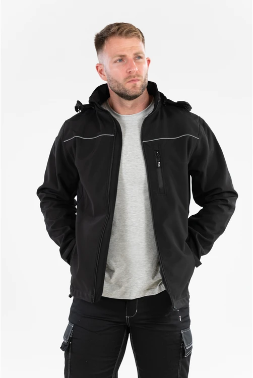 Yato Softshell striukė su gobtuvu, atspari vandeniui ir kvėpuojanti, darbo striukė, lauko striukė, softshell darbo drabužiai