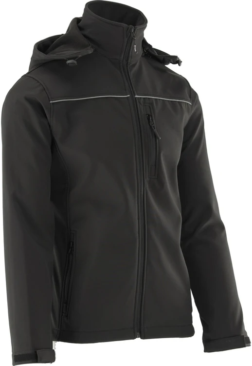 Yato Juoda Softshell striukė su gobtuvu, 2XL dydis, vandeniui atspari striukė, orui laidi striukė, darbo striukė