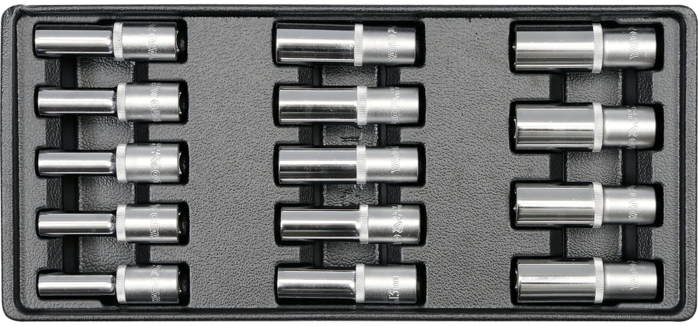 YATO STALČIAUS ĮDĖLIS ILGI PRIEDAI 1/2 "14 vnt 8-21mm 5539