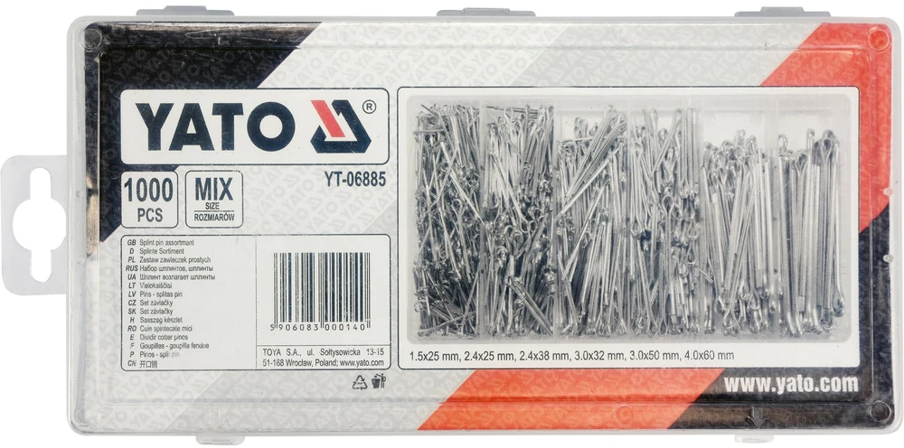 YATO TIESŪS SKELDAI 1000vnt. MIX