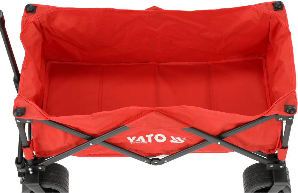Yato Sulankstomas sodo vežimėlis, sunkiasvoris sulankstomas vežimėlis su plačiais ratais sodui, paplūdimiui ir lauko transportavimui