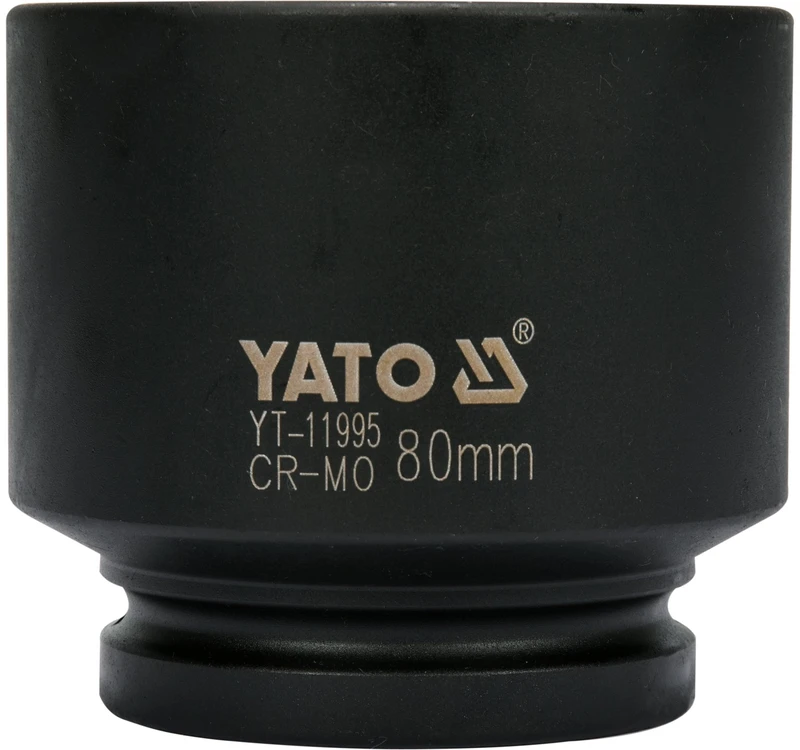 Yato Smūginis 80 mm lizdas automobilių stebulėms, CrMo, 12 kampų smūginis lizdas, lizdas stebulėms, 80 mm smūginis lizdas