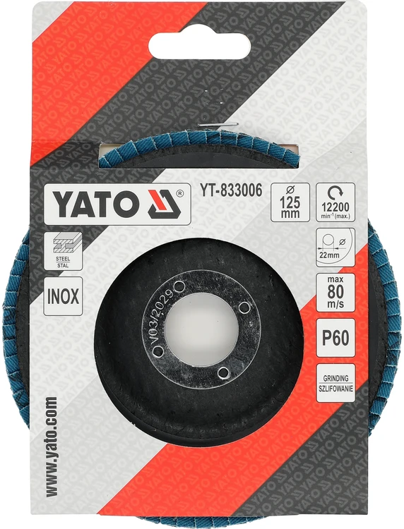 Toya Sa Poland Cirkonio lapelinis šlifavimo diskas | P60 | 125 x 22 mm (YT-833006)