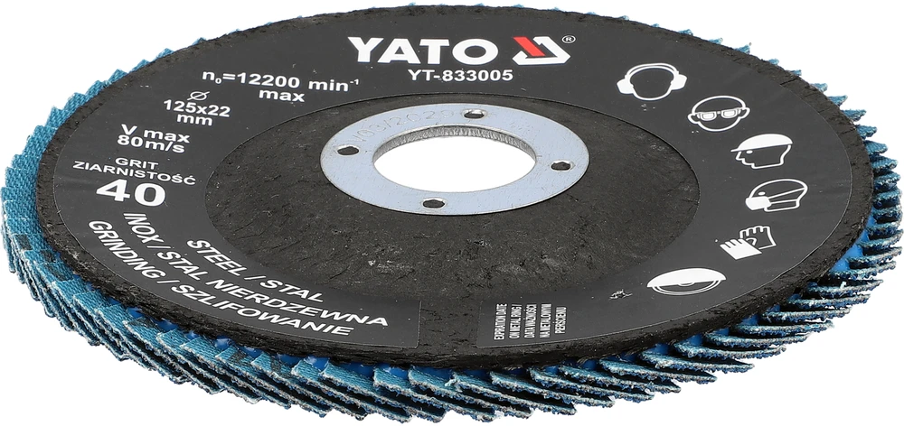 Toya Sa Poland Cirkonio lapelinis šlifavimo diskas | P40 | 125 x 22 mm (YT-833005)