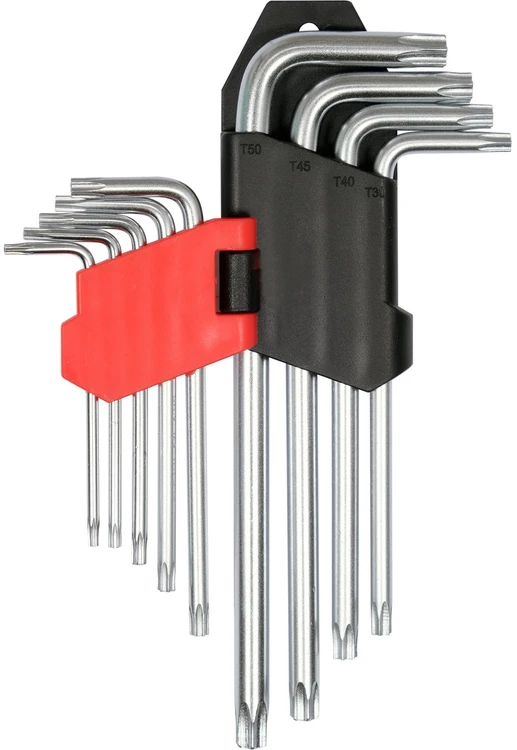 YATO TORX raktai, 9 vnt., T10-T50, ilgi, su skyle 0511