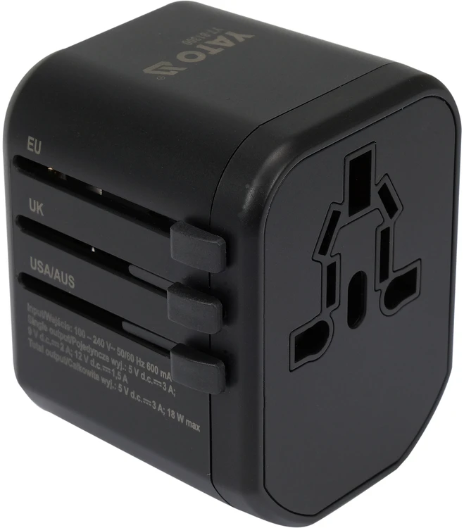 YATO UNIVERSALUS USB / USB-C 18W TRAVEL ADAPTER
