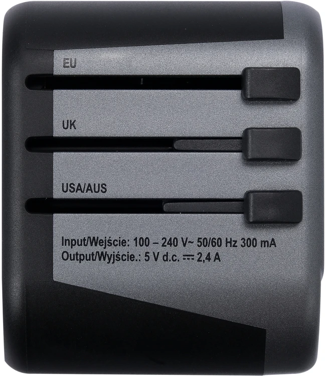 Yato Toya Sa Poland Kelionininis adapteris | universalus | daugiau nei 150 šalių | su 2 X USB 5V / 2.4A Įkrovikliu (YT-81301)