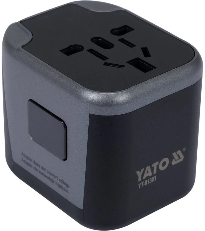 Yato Toya Sa Poland Kelionininis adapteris | universalus | daugiau nei 150 šalių | su 2 X USB 5V / 2.4A Įkrovikliu (YT-81301)
