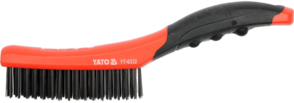 YATO SZCZOTKA DRUCIANA 4-RZĘDOWA PLASTIKOWA RĄCZKA, DRUT STALOWY 6332