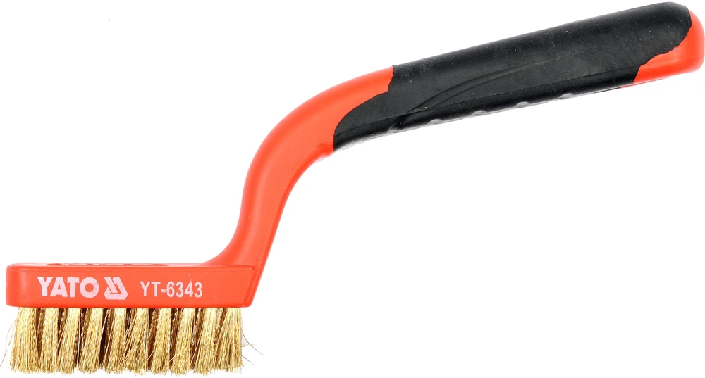 YATO 3 eilių vielinis šepetys 180 mm, plastikine rankena, žalvarine viela 6343