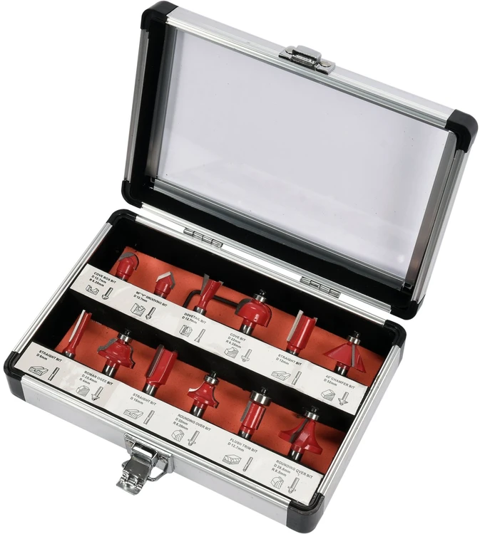 YATO medienos frezų rinkinys lagamine 12 vnt YT-68005
