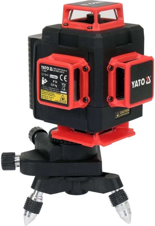 Kryžminis lazerinis nivelyras Yato YT-30417; 3,7 V; 2x4,0 Ah akum.