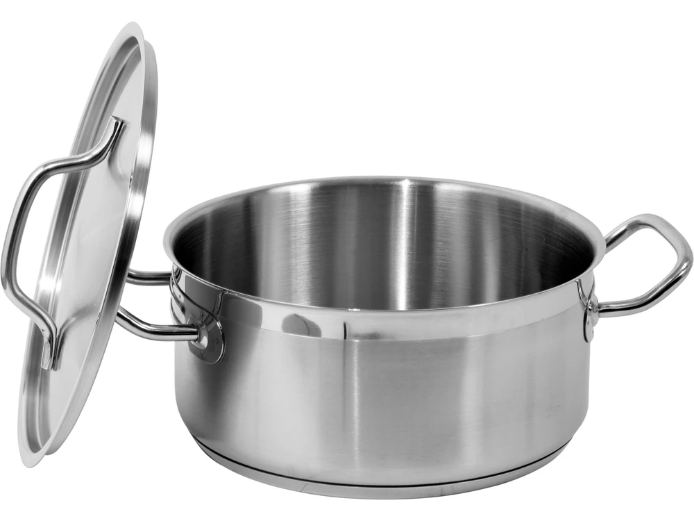 Toya Sa Poland Žemas nerūdijančio plieno puodas su dangčiu | Ø 24 cm | 240 × 110 mm | 5 l (YG-00041)