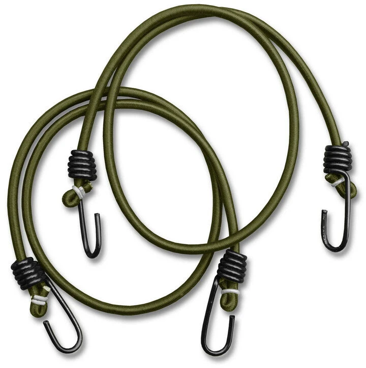Mil-Tec OD ELASTIC SHOCK CORDS WITH HOOKS (PAIR)