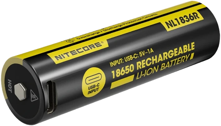 Nitecore USB-C įkraunamas 3,6V 3600mAh 18650 akumuliatorius NL1836R
