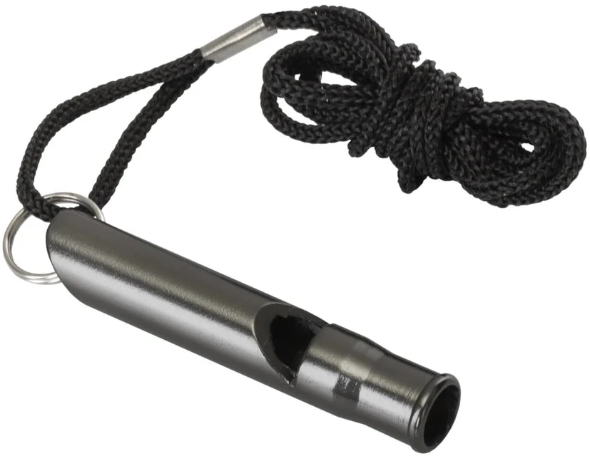 helikon Survival whistle, aliuminio , juodas
