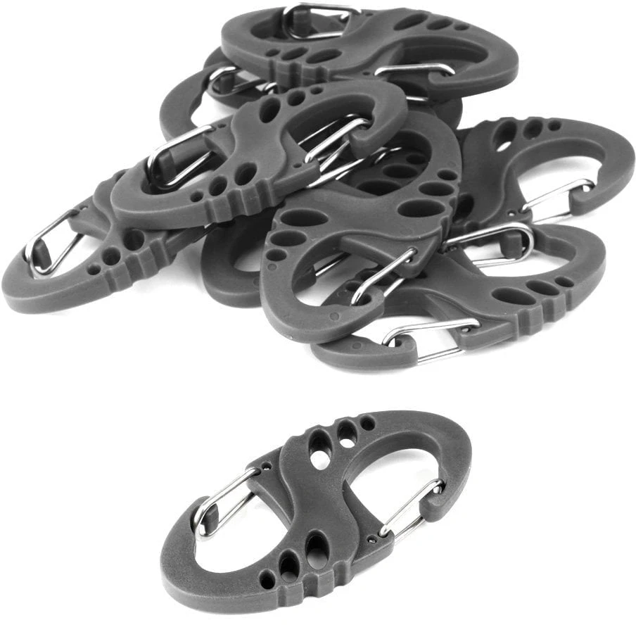 Mil-Tec S-Hook snap hook set - Juodas