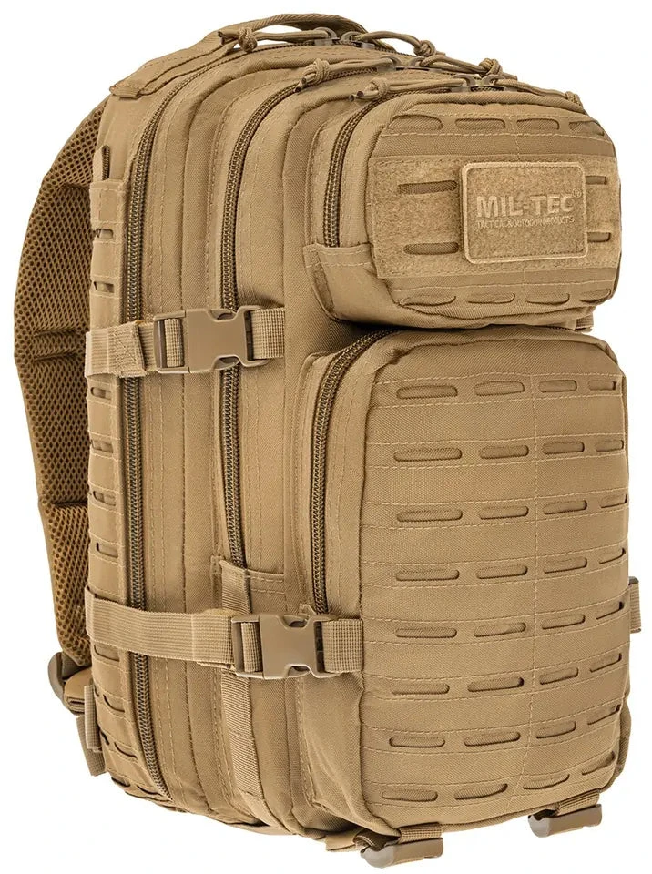 Kuprinė Mil-tec Assault lazerinis Cut SM, coyote, smelio spalvos,20L