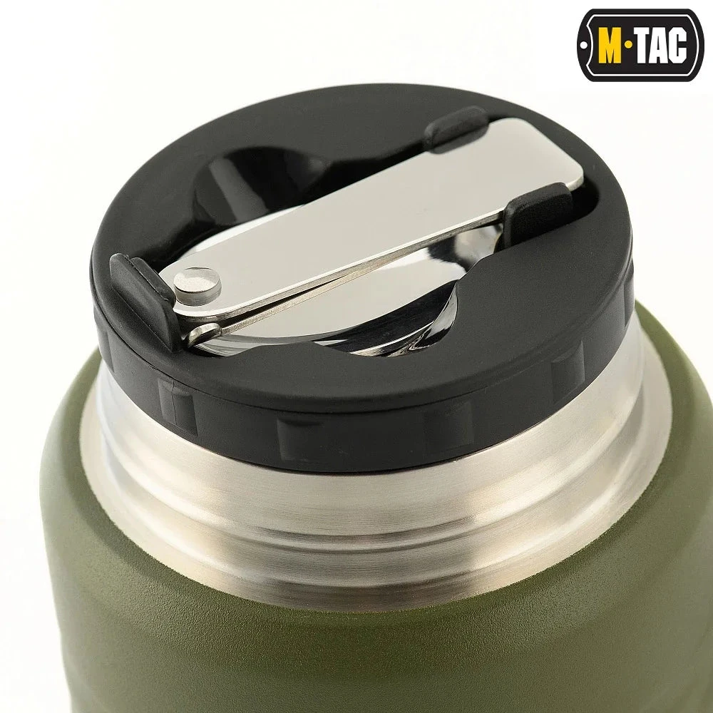 M-Tac maisto termosas su sulankstomu šaukštu 750 ml Olive