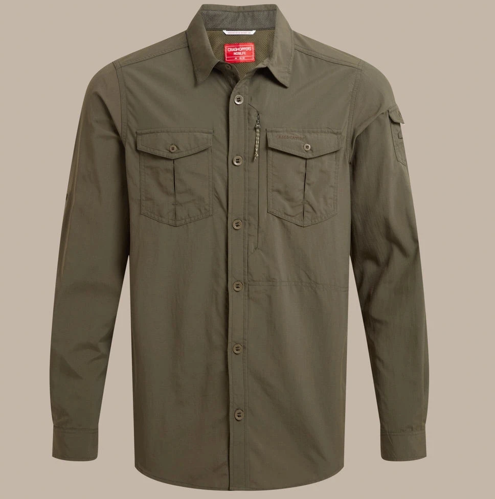 Marškiniai Craghoppers NosiLife Adventure Shirt III, su apsauga nuo uodų, Parchment