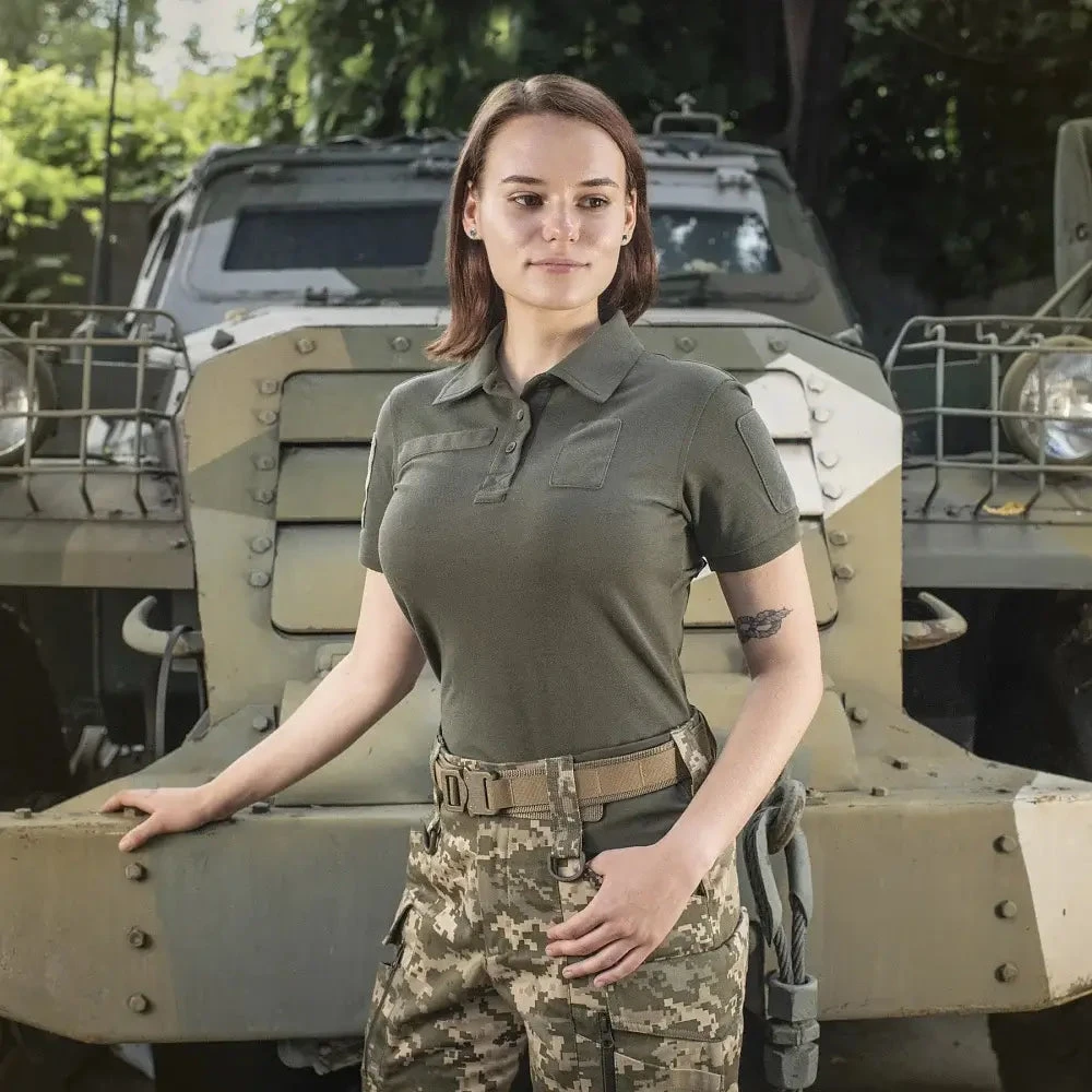Moteriški taktiniai polo marškinėliai M-Tac 65/35, Juoda